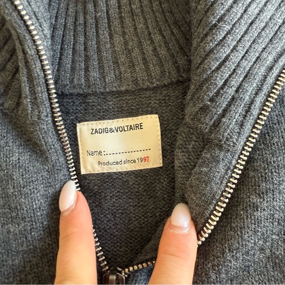 Zadig & Voltaire boy’s Tim Wool Blend 1/4 Sweater Size - Picture 4 of 11